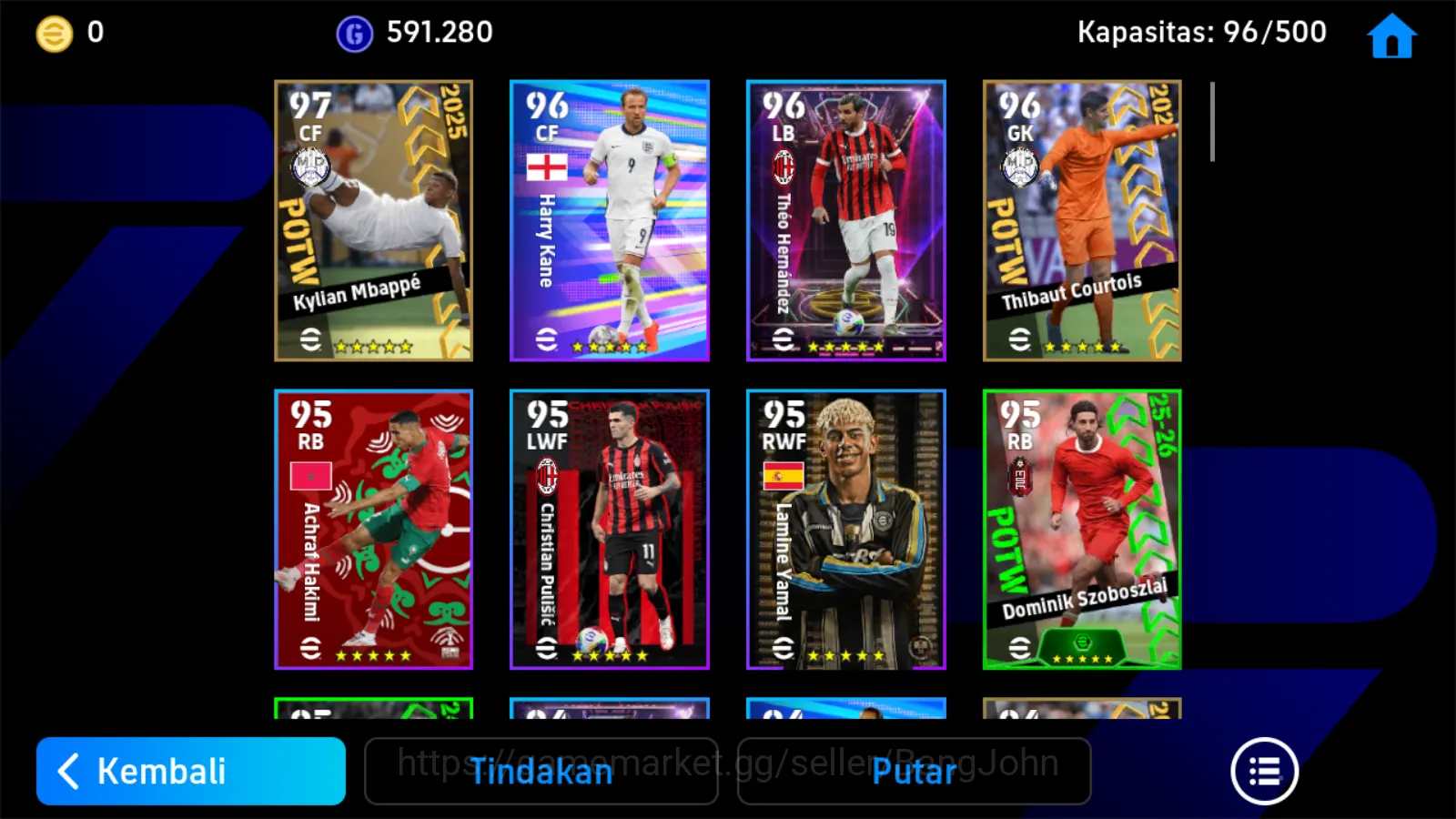 eFootball Accounts Others Power 3097 | mbappe showtime | belingham showtime | cannavaro | dean huijsen  messi  | ribery 6