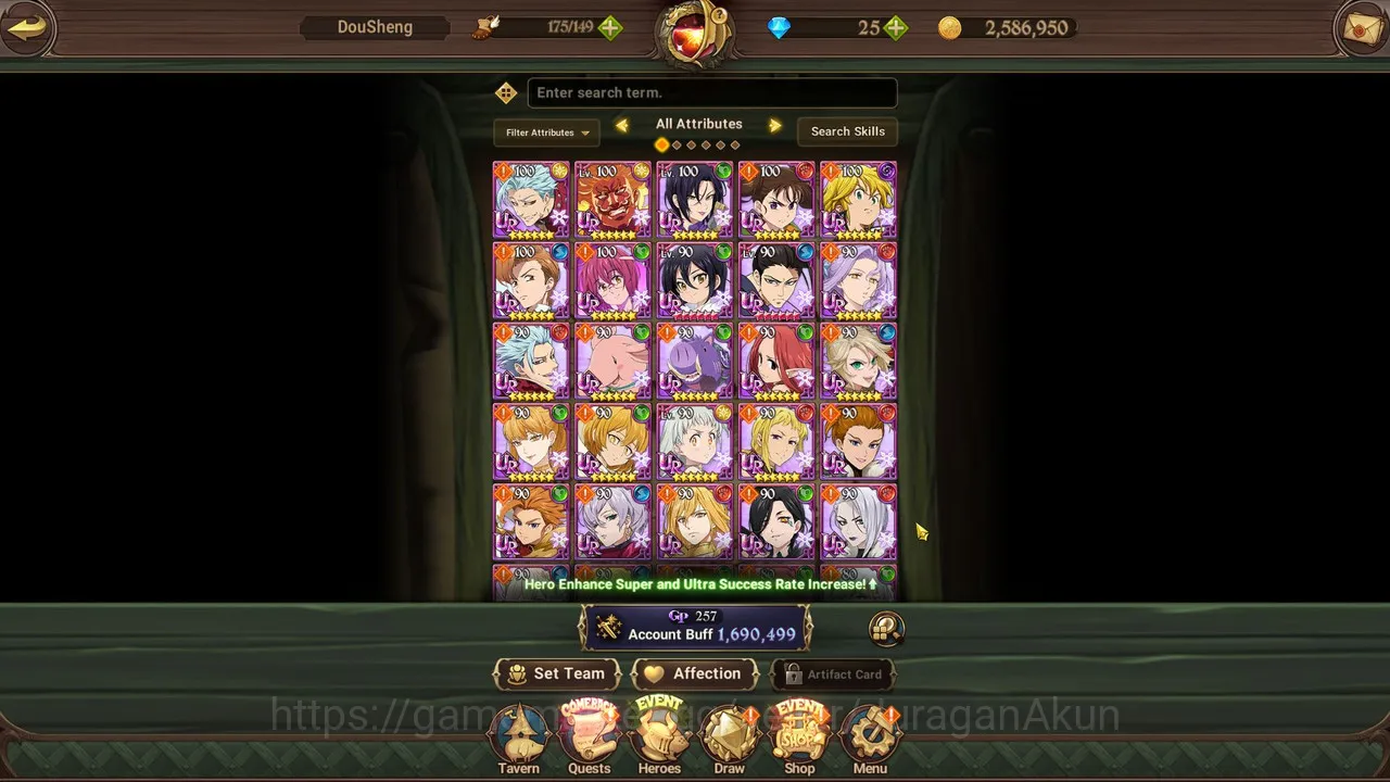 The Seven Deadly Sins: Grand Cross Accounts Asia |Starter 1.6M | 6UR + Green Queen Hell (3/6 K image 1