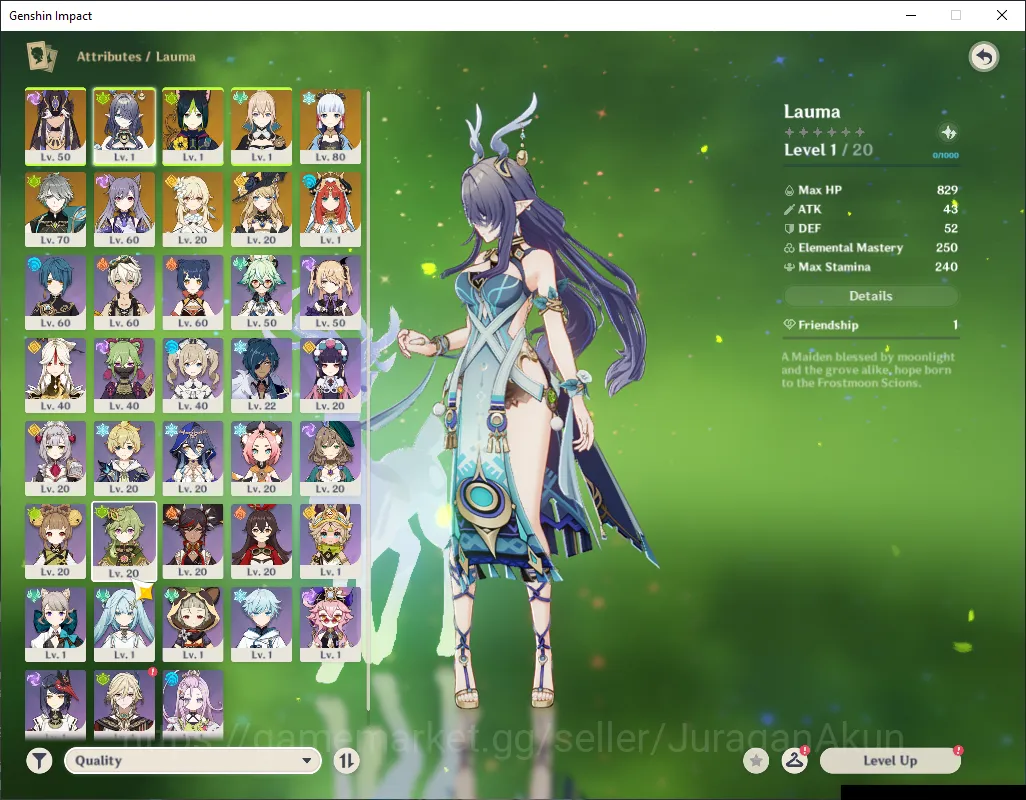 Genshin Impact Accounts Mid Game ASIA |AR43 |6 Limited| Lauma C1 ,Cyno,Kamiato Ayaka,Alhaitam,Navia,Nillou |Low Explore Map 2