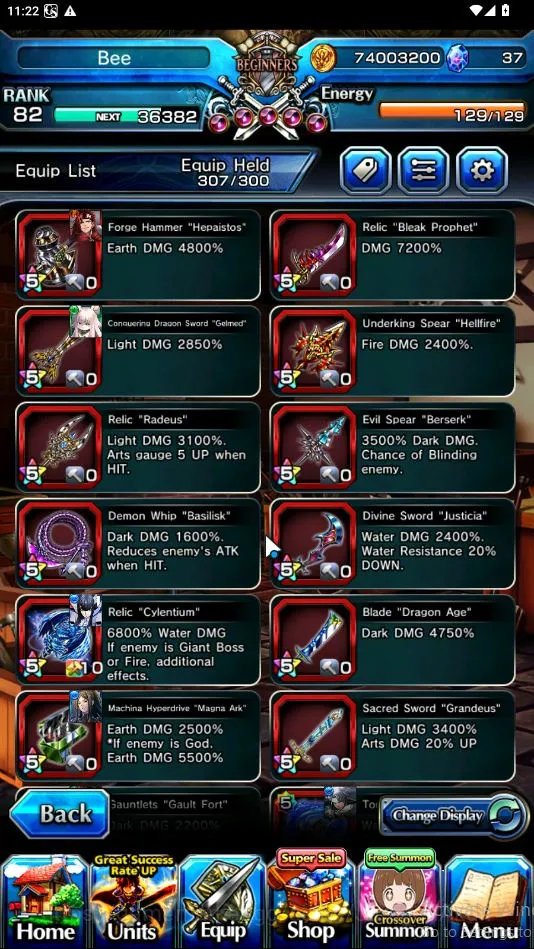 Grand Summoners Accounts End-Game Global|Rank 82|15 Ascend[ToumaTW,Paladin Roy,Pinnacle Isliid,WH 4