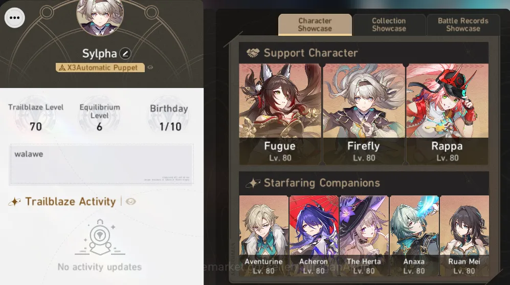 Honkai Star Rail Mid Game ASIA [TL70] 8 Limited ( The Herta, Acheron+Sign, A image 1
