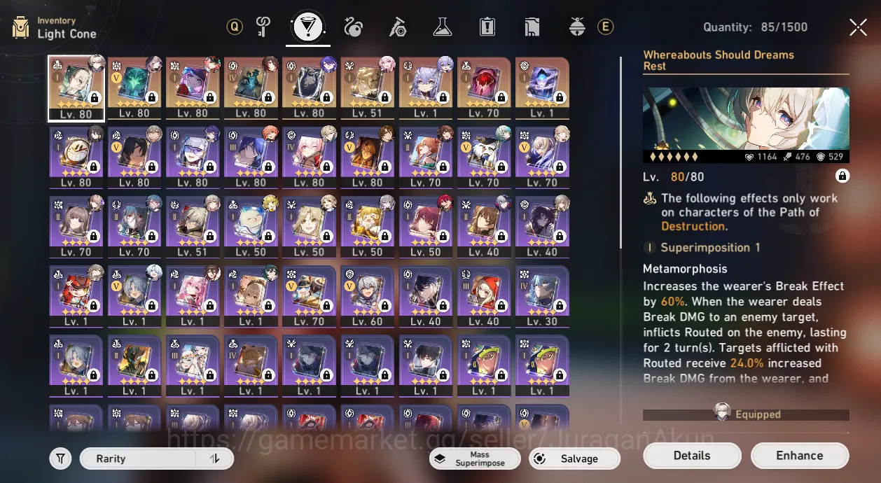 Honkai Star Rail Accounts Mid Game ASIA [TL70] 8 Limited ( The Herta, Acheron+Sign, Anaxa, Firefly+Sign,ETC)|Amphoreus|Take 7