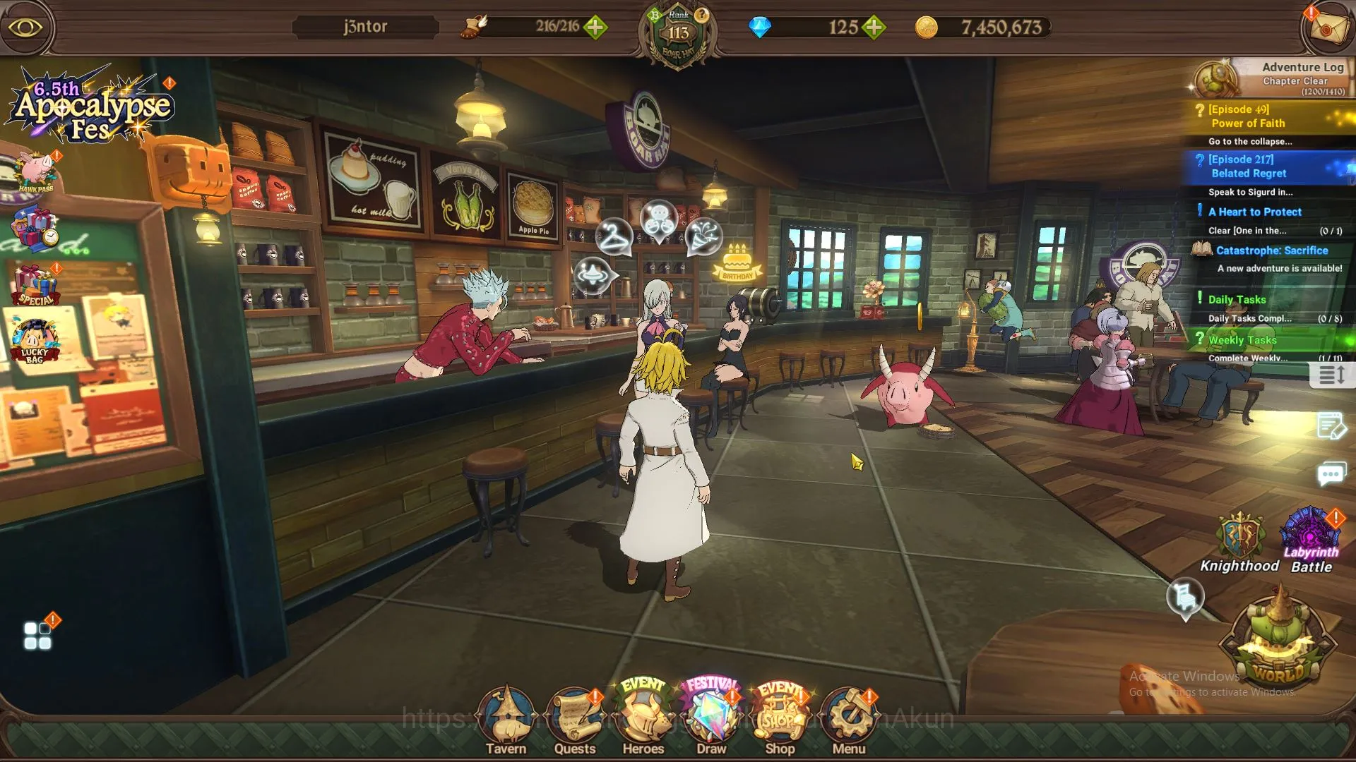 ASIA|5M CC|5 LR+12 UR+Collab(Konosuba,TOG)+125 Gems|Elizabeth4/6,Merlin3/6,Ludociel2/6,Burnhild,Gloxinia,Etc|Code Only|(SDS2730) The Seven Deadly Sins: Grand Cross Midgame ASIA|5M CC|5 LR+12 UR+Collab(Konosuba,TOG)+125 Gem image 1