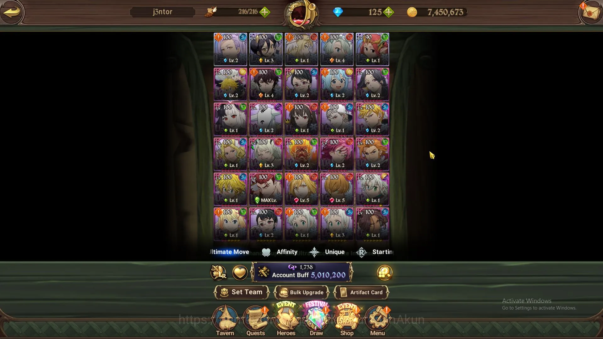 The Seven Deadly Sins: Grand Cross Accounts Midgame ASIA|5M CC|5 LR+12 UR+Collab(Konosuba,TOG)+125 4