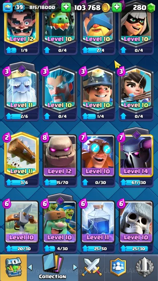 Clash Royale Accounts Lvl 39|Trophy 7656|KTL 13|Limited Skin|Card 121| 1 image 5
