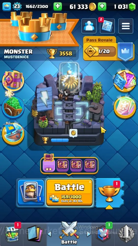 Clash Royale Accounts Lvl 23 | Trophy 3558 | KTL 9 | Card 70 | 3 EVO, 2 image 2