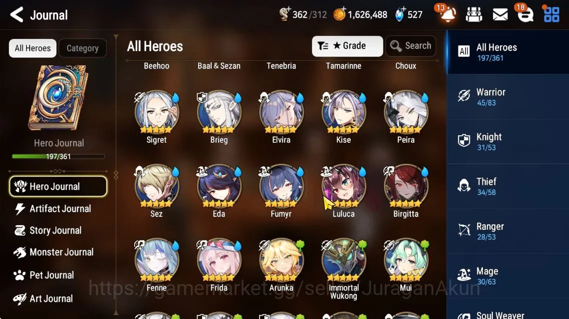 Epic Seven Mid-Tier Asia Unverif|EndGame|16 ML (SP Politis,LadyScales, image 1