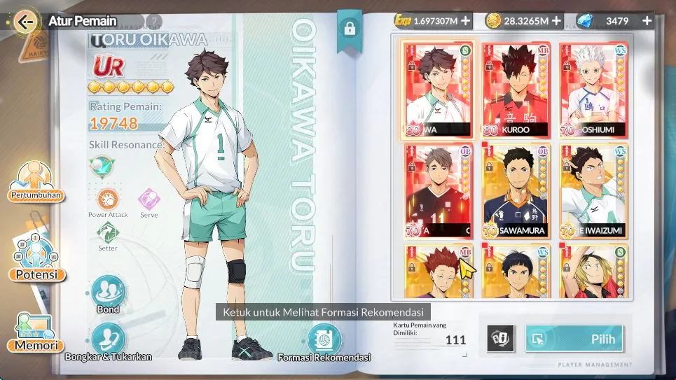 HAIKYU!! FLY HIGH Accounts SEA|Lvl 44|3,4K DM|4 UR [Oikawa+Memo,Kuroo+Memo,Os image 3