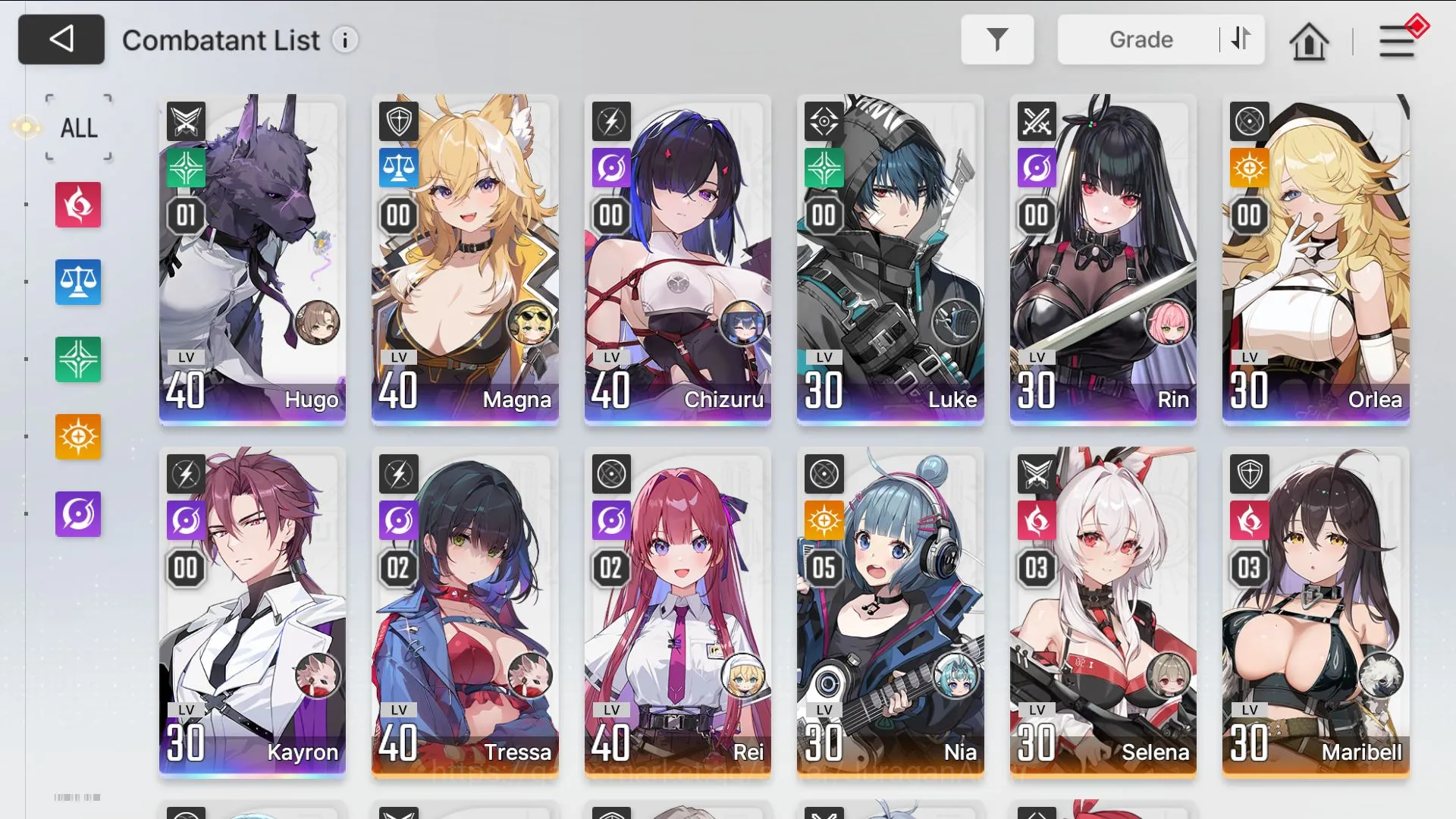 Chaos Zero Nightmare Accounts GLOBAL Lv35|7SSR (Chizuru+Sign,Hugo M1,Rin)10SR(Nia M5,Selena M3)|1,6K Crystal|Stove(CZN1469) 5