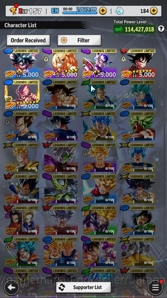 Dragon Ball Legends Accounts 114M Total Power |LV 157| 2 UL + 33 LL | Beast Goh image 2