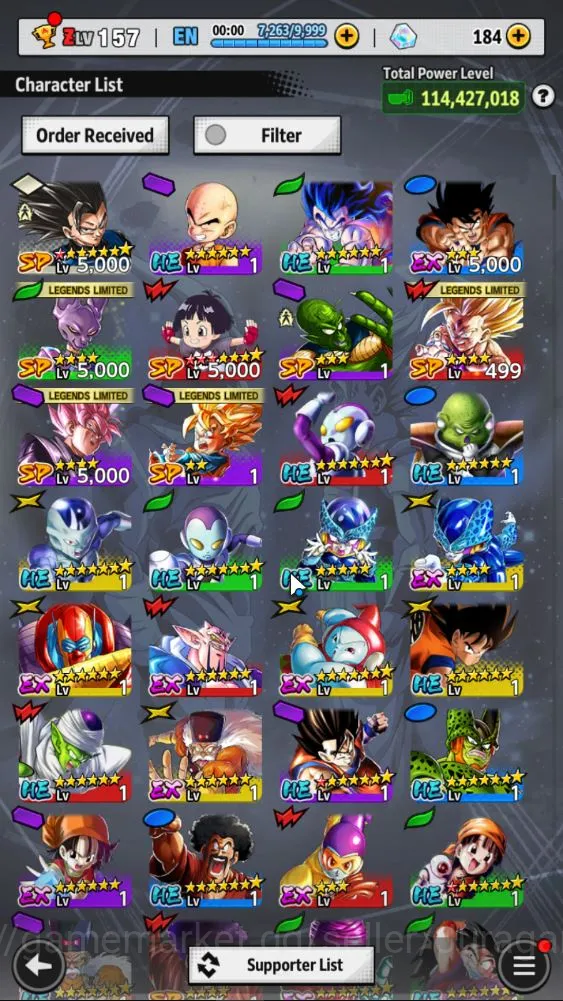Dragon Ball Legends Accounts 114M Total Power |LV 157| 2 UL + 33 LL | Beast Goh image 4