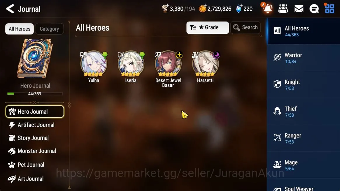 Epic Seven Accounts Starter Global Unverif|Fresh Starter|Low Progress|2 ML(Har setti, Desert Jewel Basar) Yulha,etc|Bless 4