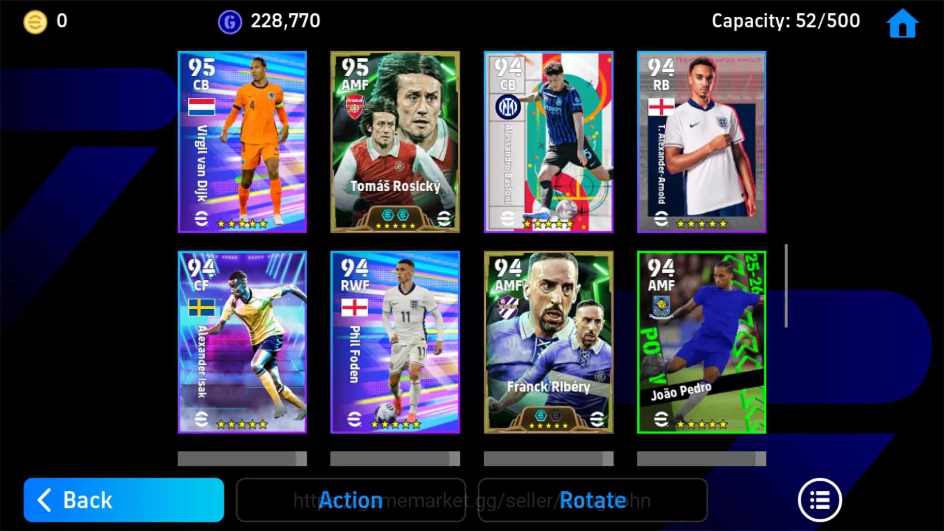 eFootball Accounts Others Power 3163 | paul scholes | lionel messi showtime | marcus thuram | franz beckenbauer | oliver 8