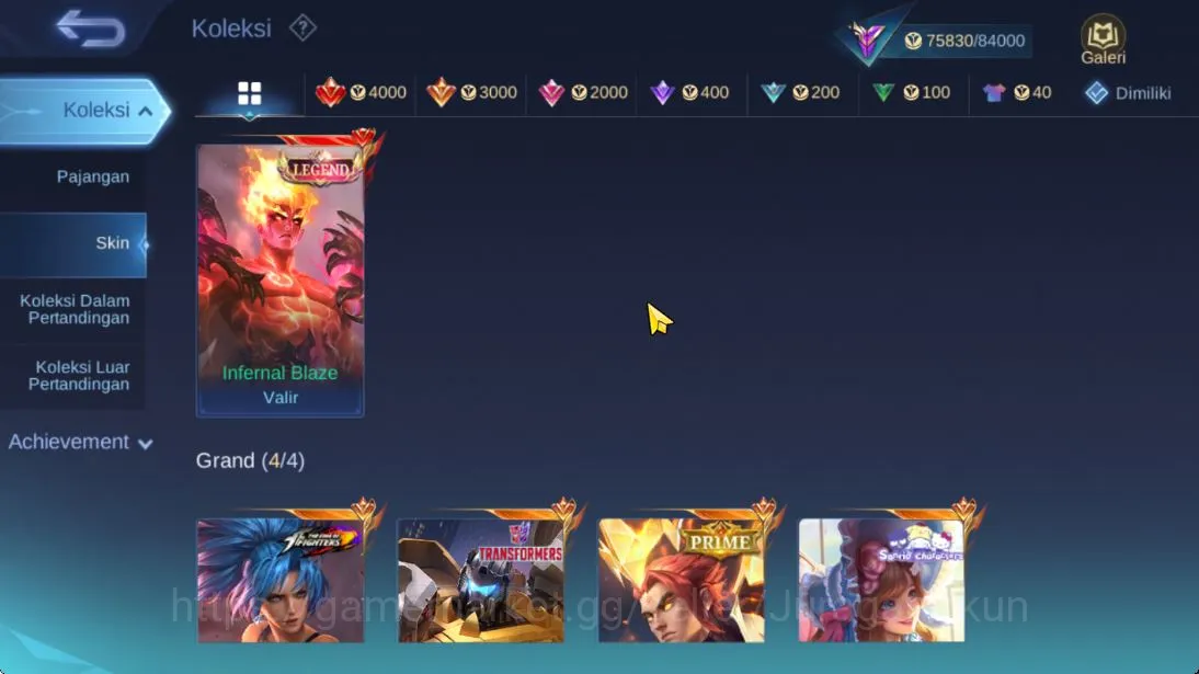 Hero 126 Skin 291 | Legend Valir, Prime YZ, Transformer Roger, 2 Colector (Ntalia,Badang) etc| Check SS (MLBB728) Mobile Legends: Bang Bang Collector Hero 126 Skin 291 | Legend Valir, Prime YZ, Transf image 1
