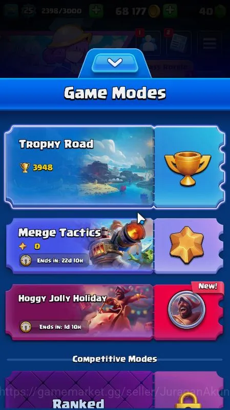 Clash Royale Accounts Lvl 25|Trophy 3948|KTL 9|Limited Skin|Card 78|3 EV image 2