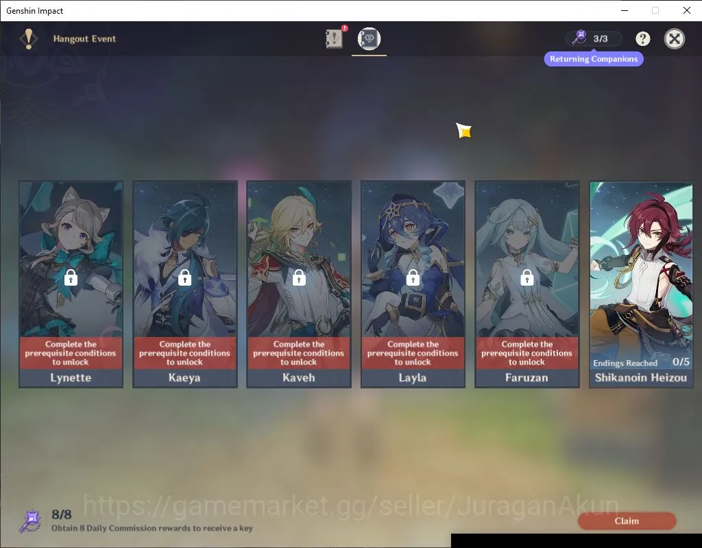 Genshin Impact Accounts Mid Game ASIA|AR 59|13 Limit+ 6[5 Star Weapon]|[HuTao 13