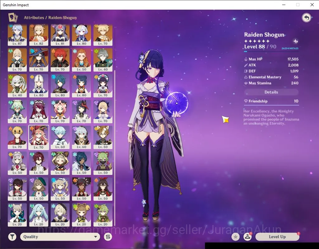 Genshin Impact Accounts Mid Game ASIA|AR 59|13 Limit+ 6[5 Star Weapon]|[HuTao 4