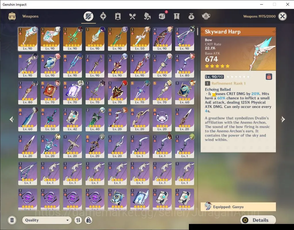 Genshin Impact Accounts Mid Game ASIA|AR 59|13 Limit+ 6[5 Star Weapon]|[HuTao 7