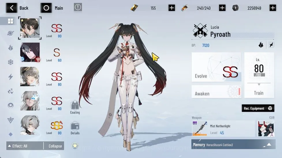 Punishing: Gray Raven Accounts End-Game ASIA| Nanami Startrail+Sign, Lucia CW+Sign, Lilith DM+Sign. Feral, Lucia Pyro | 2 S 5