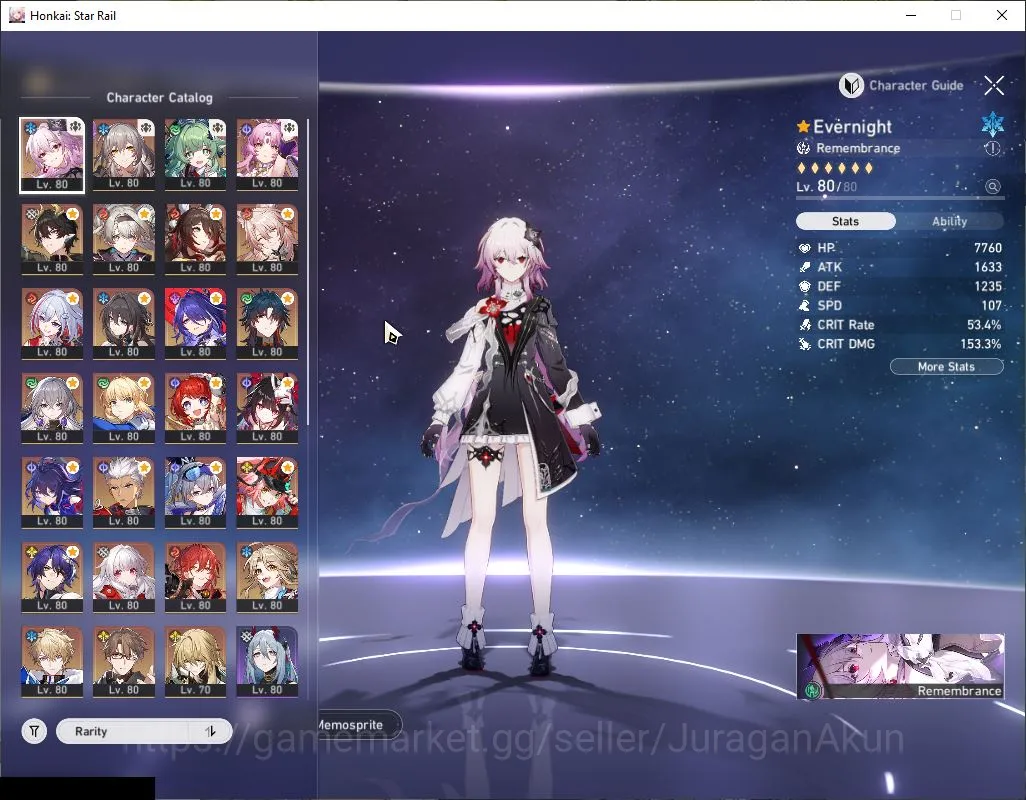 Honkai Star Rail Accounts End Game Asia |TL 70|16 limited|[Sparkle E1,EverNight,HuoHuo,Acheron]+Sign Dante,3B,Rappa,Saber 3
