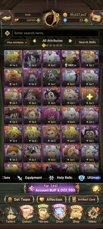 The Seven Deadly Sins: Grand Cross Accounts Midgame Global|4M CC|1LR + 9UR (LMeli, Mael, ElMel6/6, Lance, Esca3/6 2