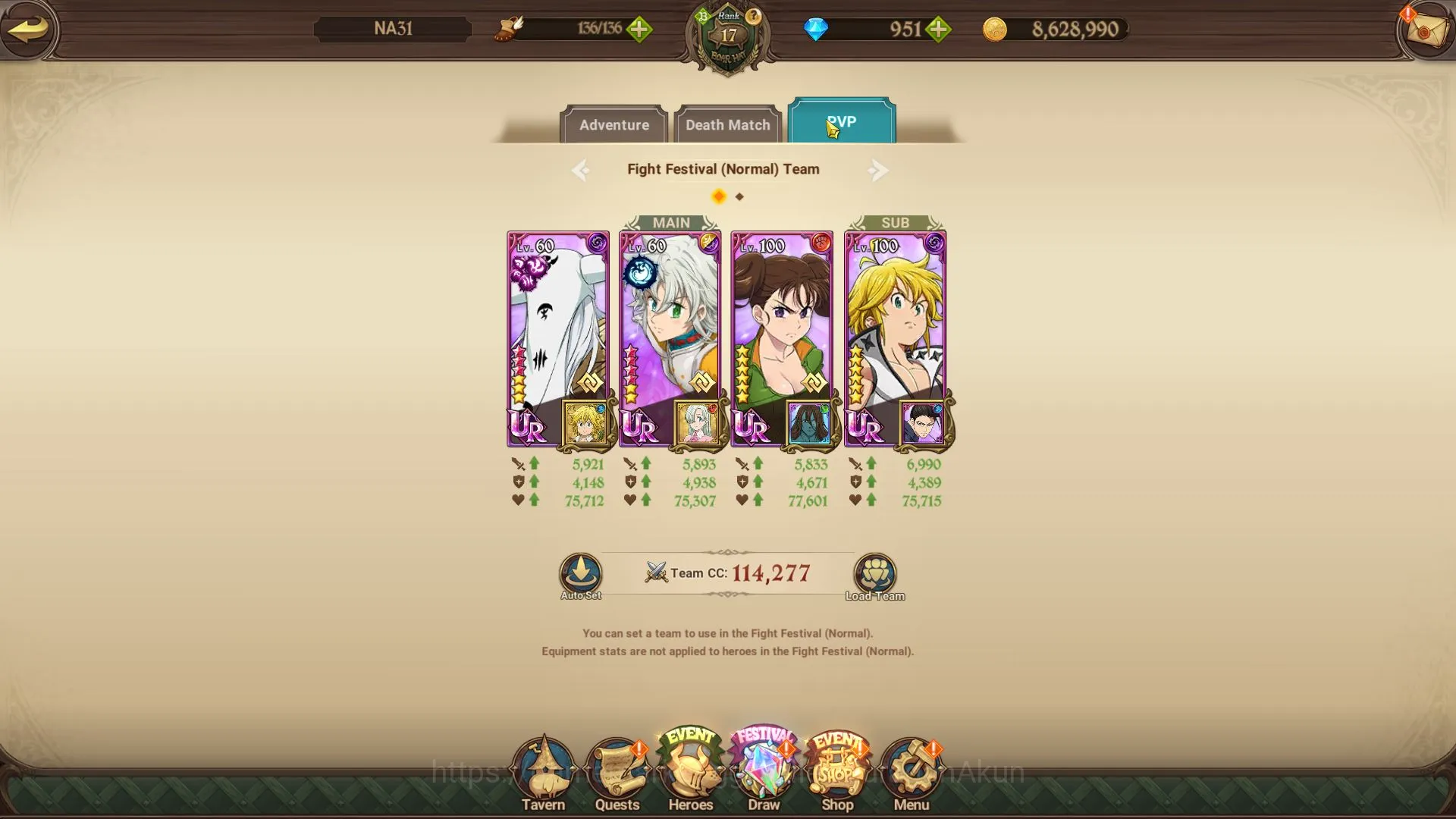 The Seven Deadly Sins: Grand Cross Accounts Global | Starter | 993K CC,Ch5 | 3 UR + 951 Gems | image 7