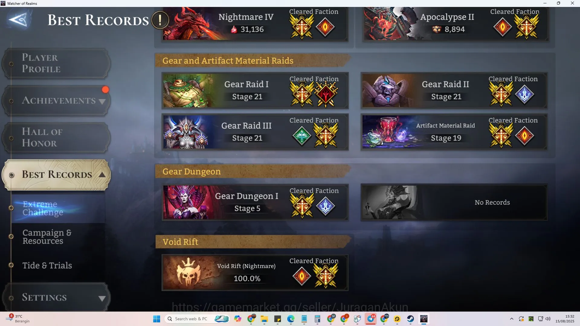 Watcher of Realms Accounts End-Game Sv 60xxx|Power 2.4M|6Lord(Valderon,Praetus,Torodor,Aracha)+35 Legendary|2k Diamond|Many 4