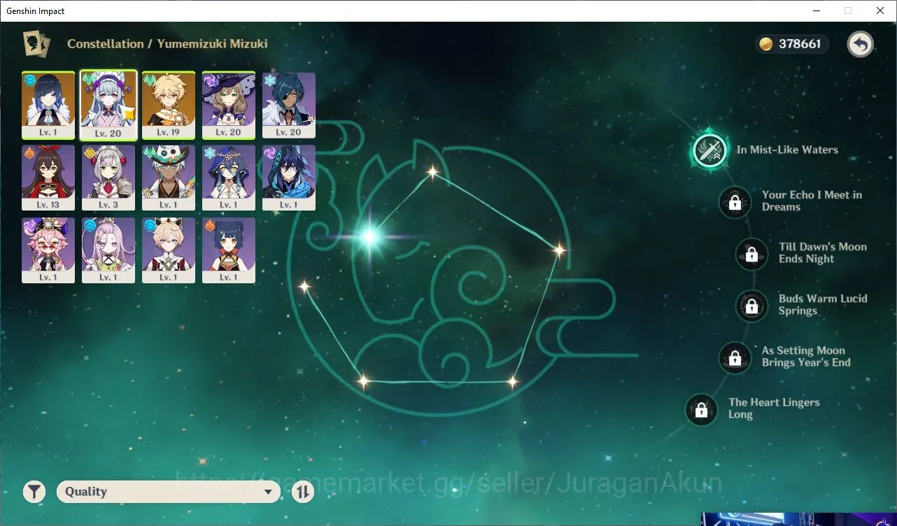 Genshin Impact Accounts ASIA|Fresh Starter|AR10|+2 Limited|Yumemizuki Mizu image 3