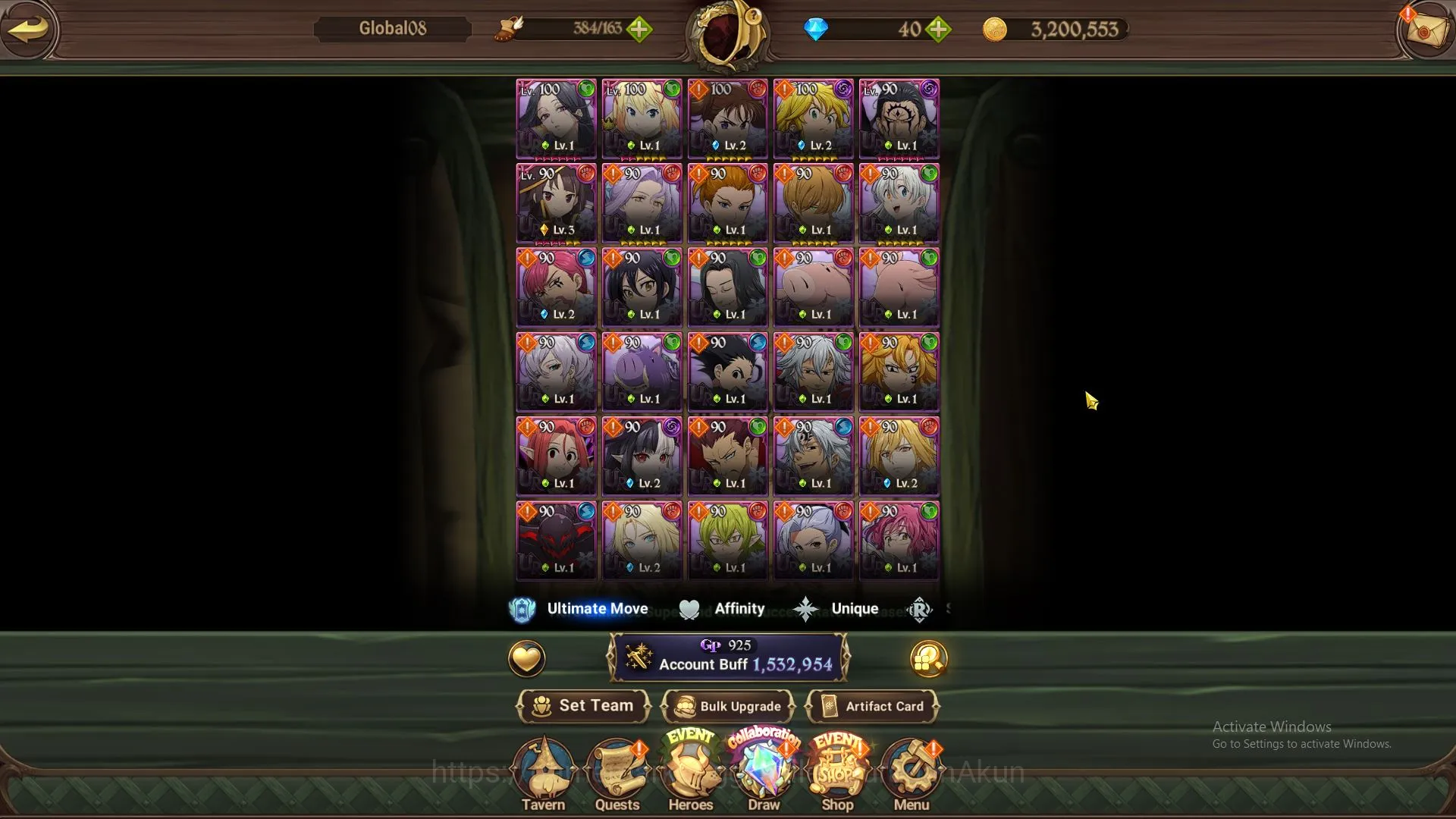 The Seven Deadly Sins: Grand Cross Accounts Midgame Global|1,5M CC| 5 UR + Blessing Collabs 2