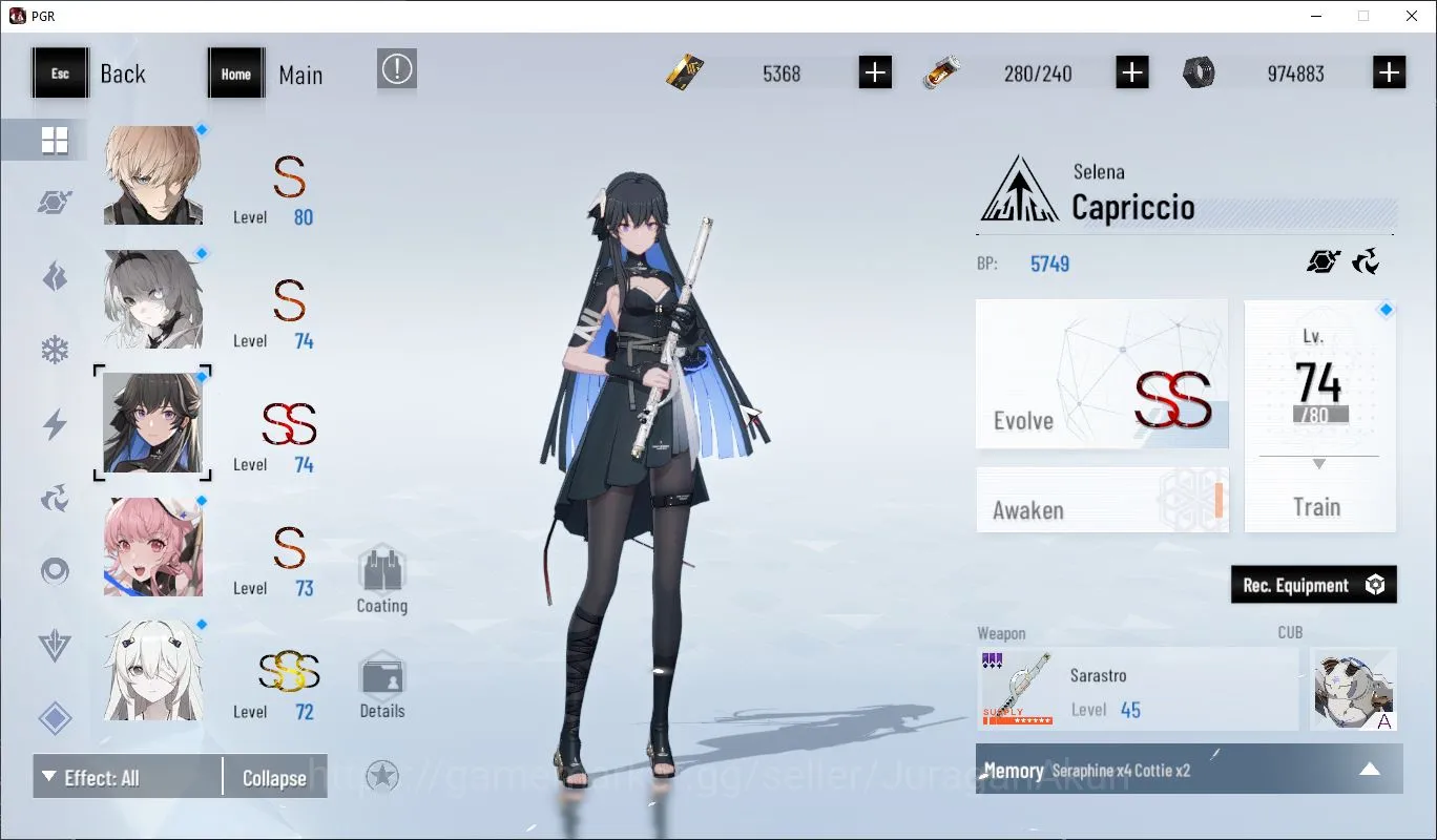 Punishing: Gray Raven Accounts Starter ASIA | SS Capriccio, S Feral, S Kaleido, S Hyperreal, S Laurel + 5300 Black Cards 4
