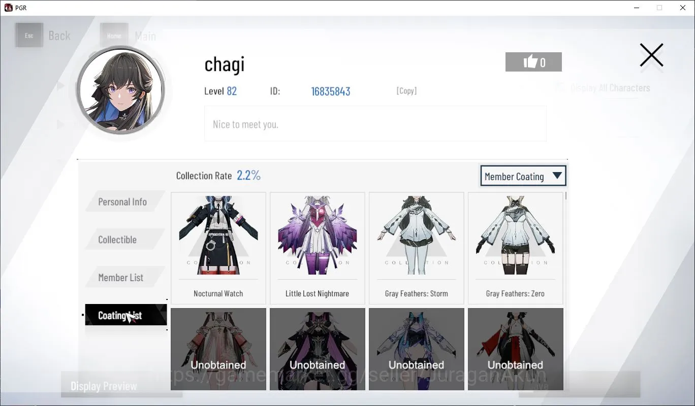 Punishing: Gray Raven Accounts Starter ASIA | SS Capriccio, S Feral, S Kaleido, S Hyperreal, S Laurel + 5300 Black Cards 6