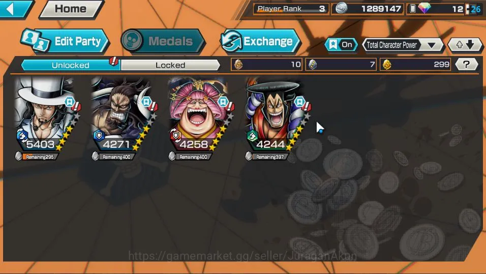 One Piece Bounty Rush Accounts Mid-Tier Global| 4 META EX | Awaken Lucci, The Strongest Kaido, Onigashima Oiran, Daimyo Oden 4