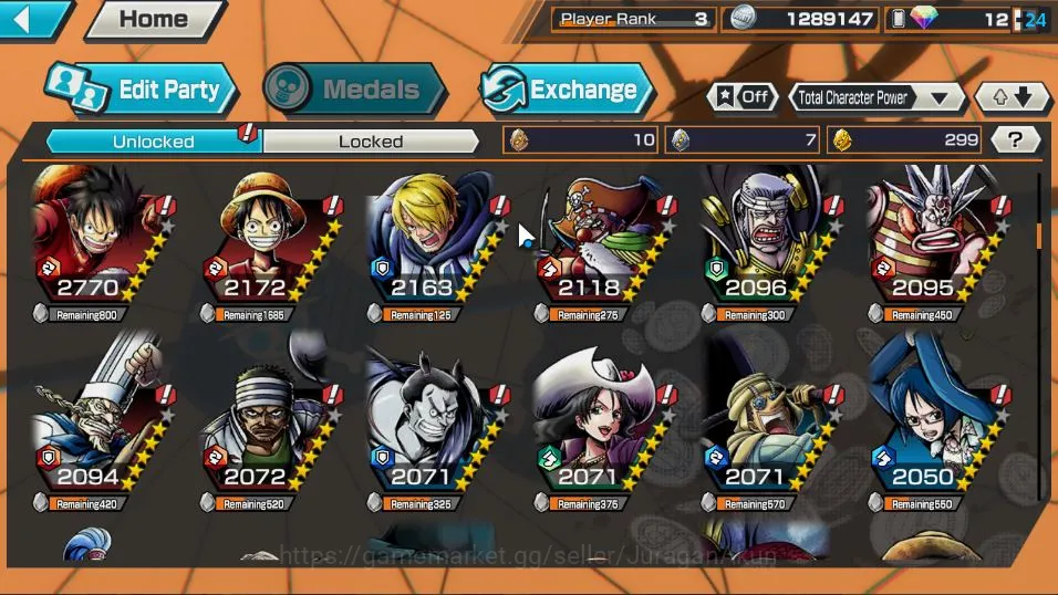 One Piece Bounty Rush Accounts Mid-Tier Global| 4 META EX | Awaken Lucci, The Strongest Kaido, Onigashima Oiran, Daimyo Oden 7