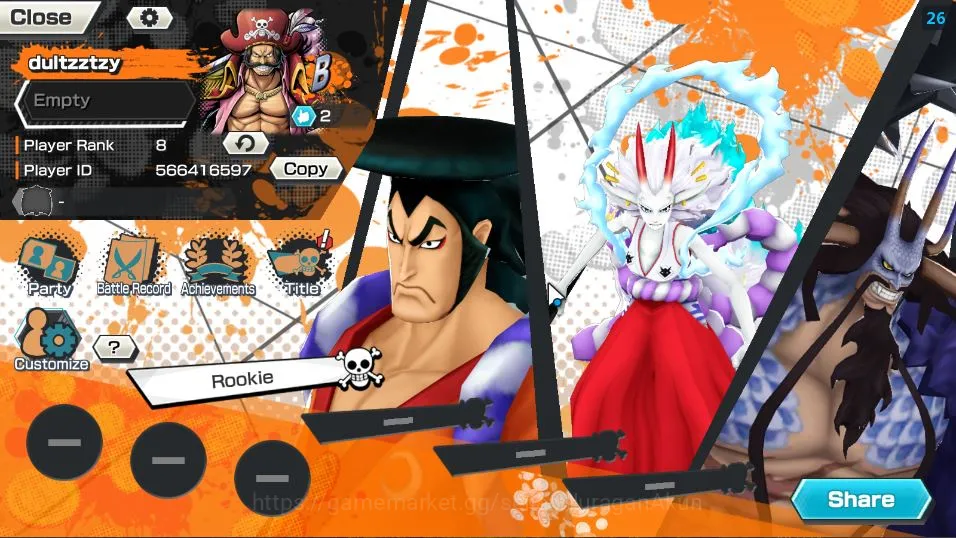 One Piece Bounty Rush Accounts Mid-Tier Global | 4 META EX | King Pirates Roger, Onigashima Kaido, DOK Oden, Okuchi-no 2