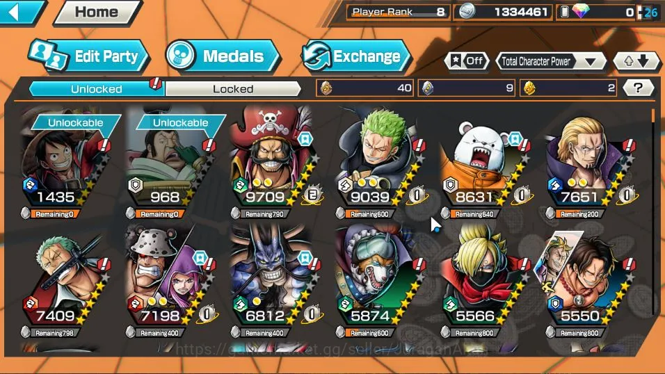 One Piece Bounty Rush Accounts Mid-Tier Global | 4 META EX | King Pirates Roger, Onigashima Kaido, DOK Oden, Okuchi-no 5