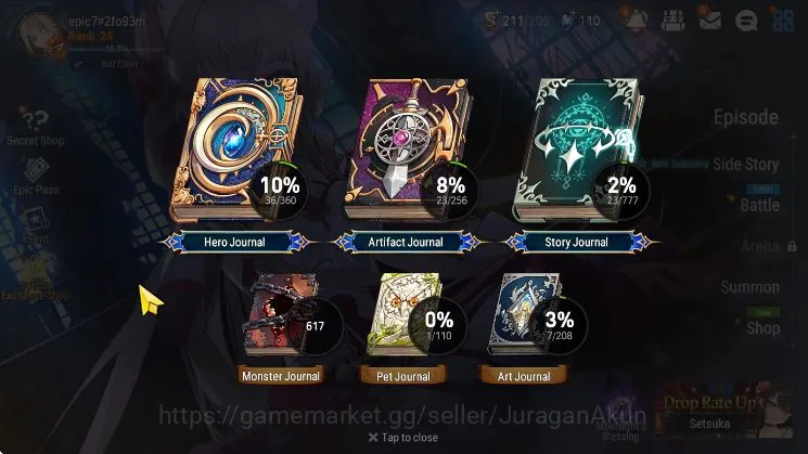 Epic Seven Accounts Starter Global Unverif|Best Starter|Low Progress|4 ML(Harsetti, DDRay, Dark Couvs, LQ 3