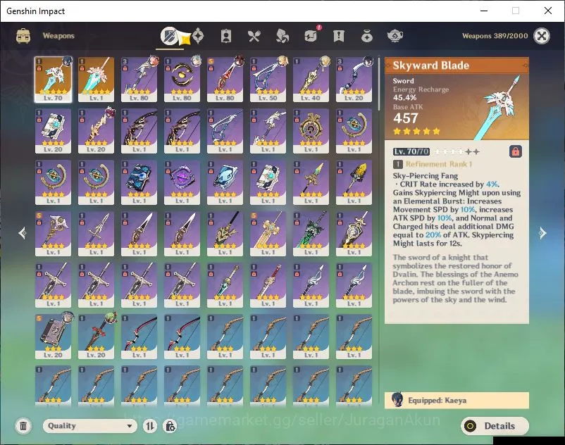 Genshin Impact Accounts Mid Game ASIA|AR 45|4 Limited+2 [5*Weapon]| Neuvillette, Skirk, Yelan, Hu Tao | Fischl,Bennett Etc 3
