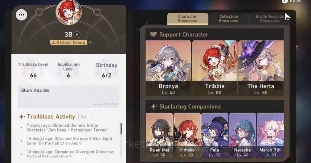 Honkai Star Rail Accounts Mid Game ASIA|TL66|8 Limited |[The Herta+Sign,3BE1,Sparkle,Saber,Ruan Mei,Sunday,Archer,Etc]| MC 3