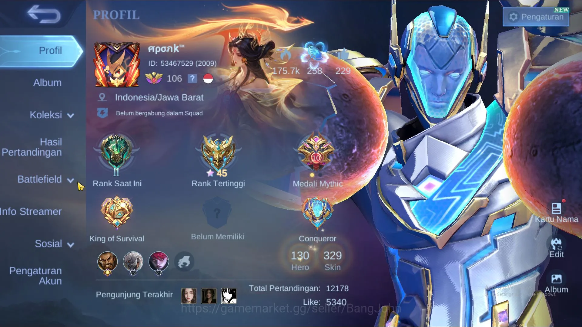 Mobile Legends: Bang Bang Accounts Hero 130 | skin 329 | Legend Gord, Clouds Kagura, image 1