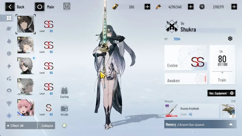 Punishing: Gray Raven Accounts End-Game ASIA |SS Shukra+Sign,NanamiST+Sign,SS Epitaph+Sign,SS WashiLD+Sign,Kaleido+Sign 4