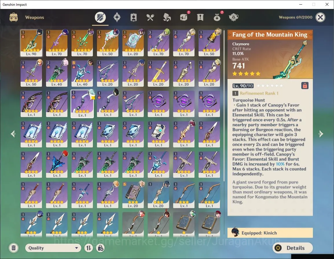 Genshin Impact Accounts ASIA|AR 55|4 Limited +5 [5 Star's Weapon][(Kinich, image 2