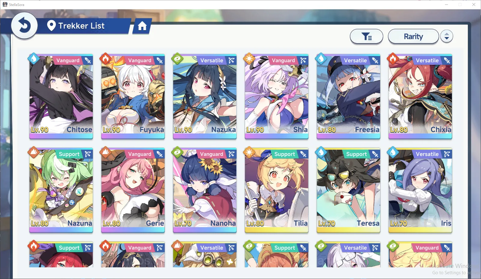 Stella Sora Accounts GLOBAL Lv40| 11k SDust| 9 SSR 4 Limit+Disc (Chitose,Fuyuka,Shia,Nazuka),GerieT3,FreesiaT1,etc|20SSR 2