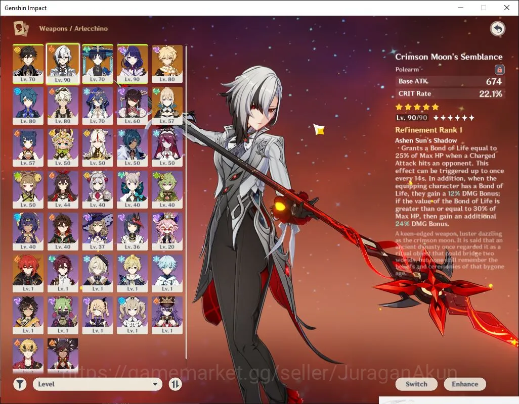 Genshin Impact Accounts ASIA|AR 52| 4 Limited+ 2[5* Weapon]|[Arlecino]+Sig image 4