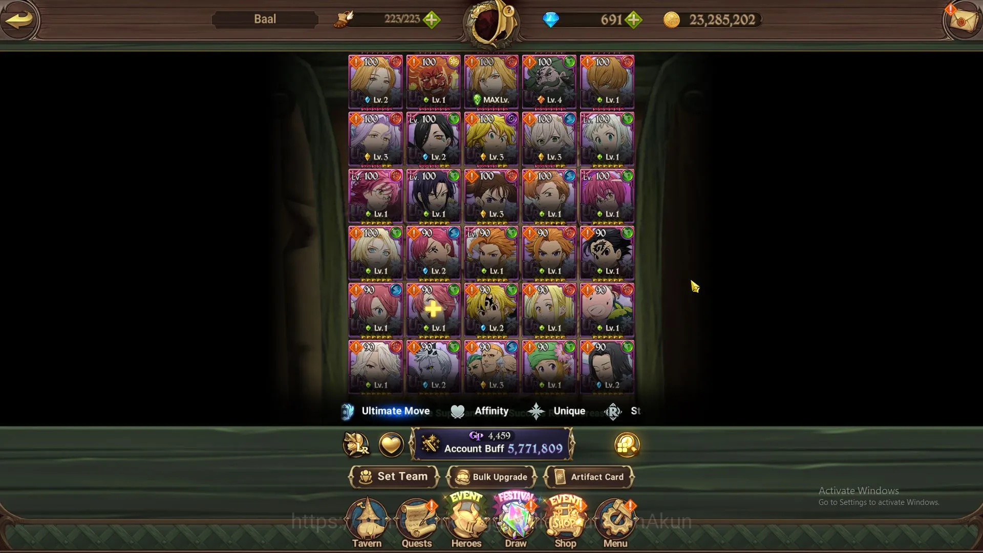 The Seven Deadly Sins: Grand Cross Accounts Midgame ASIA|5,7M CC|4LR+9UR+Many Collabs+691 5