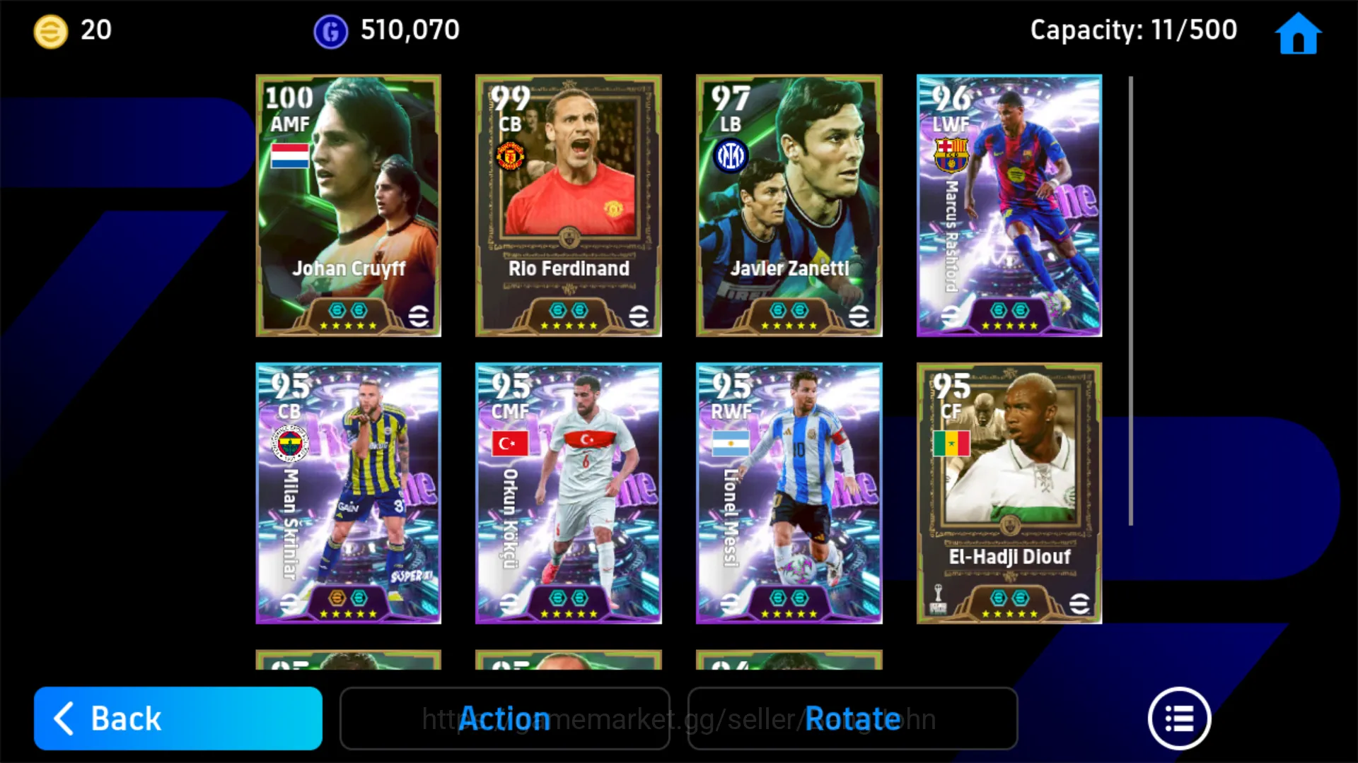 eFootball Accounts Others Login 1 | Power 3135 | Cruyff Epic DB | Rio Ferdinand Epic  EFB446B 5
