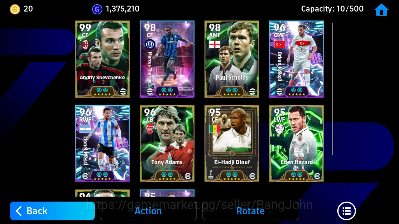eFootball Accounts Others Power 3141 | shevchenko epic db thuram showtime tony adams epic db  paul scholes epic db | EFB241B 4