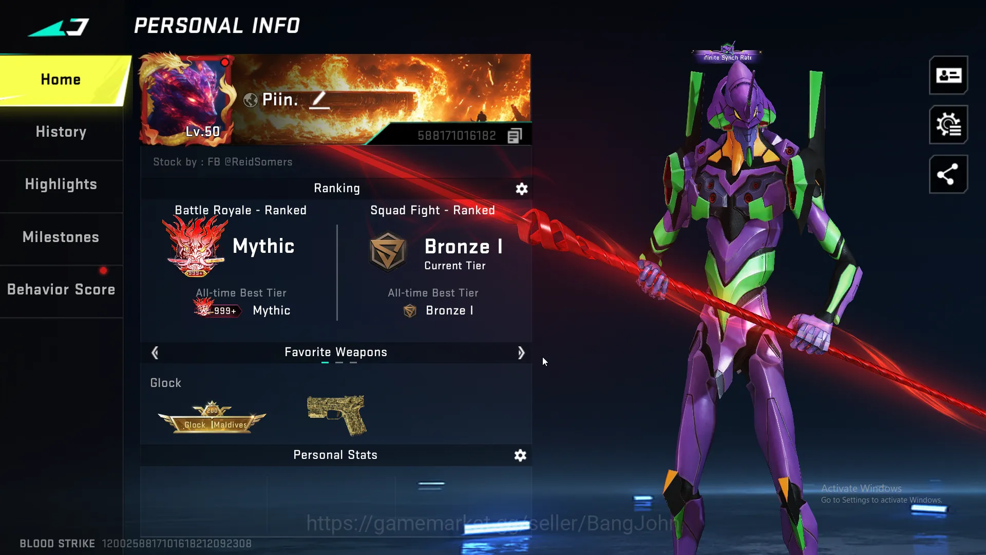 BS023B Eternal KAG | Eternal Spear | Eternal Uzi | Collab MP5 Eva01 | Ultra URB,P90,M82,Glock | Mele The Spear of Longinus Blood Strike Others BS023B Eternal KAG | Eternal Spear | Eternal Uzi image 1