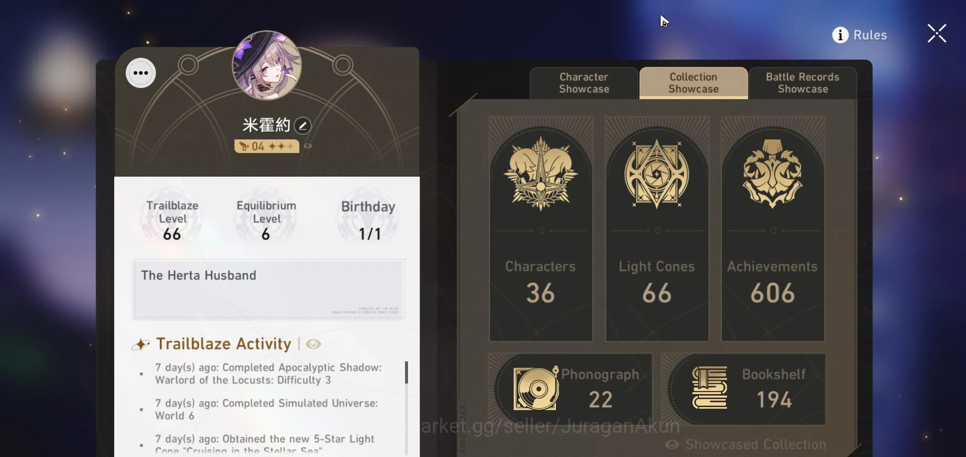 Honkai Star Rail Accounts Mid Game ASIA [TL66] 7 Limited (Castorice+Sign,The Herta+Sign, Jade+Sign,etc)(Amphoreous)|Take 2