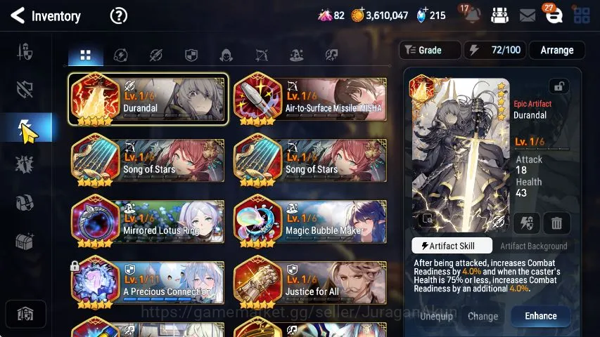 Epic Seven Accounts Starter Global Unverif|Fresh Starter|2 ML(Silver Blade Aramitha,Har setti)+Lidica,Elvira,fumyr,etc|POH 4