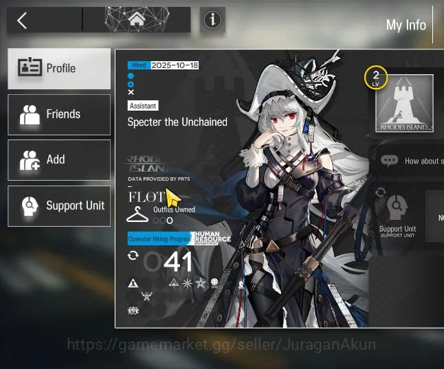 Arknights Accounts Starter Lv 2| 41 OP |Chapter 1-1|Fresh Starter| 1 Limited | Specter The Unchained | CHECK SS | (AK1013)